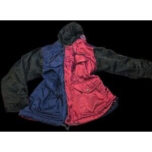 VTG Ski Jacket 80's Colorblock Style Unisex Men Women S/M KMan Waist Cinches